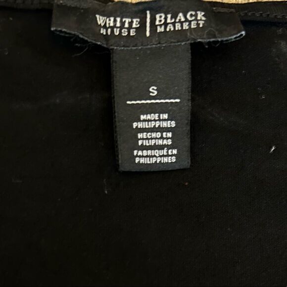 WHITE HOUSE BLACK MARKET Front Ruched Scoop Neck Fitted 3/4 Sleeve Top S - Picture 7 of 8